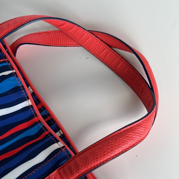 Vera Bradley Preppy Poly Crossbody Tote Bag Cobalt Stripe - Picture 9 of 16